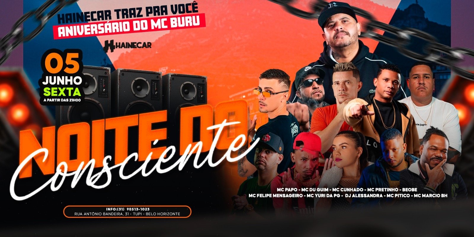 Noite do Consciente Niver Mc Buru
