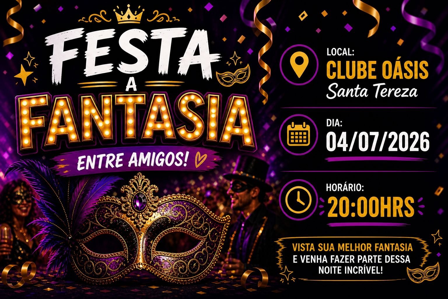 61 festa a fantasia entre amigos no clube Oásis Santa Tereza