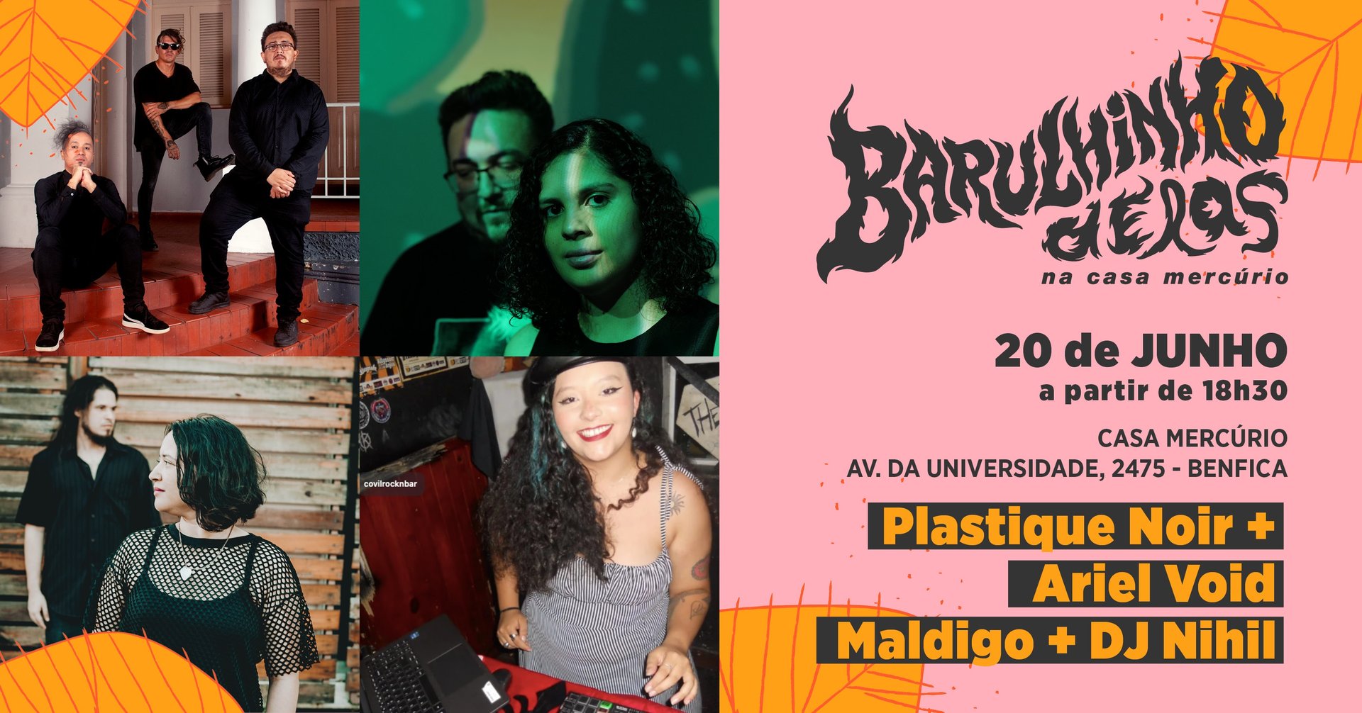 Casa Mercúrio apresenta: Shows Plastique Noir, Ariel Void, Maldigo. e DJ Anna Nihil
