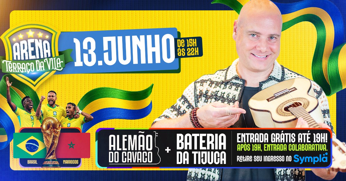 Arena Terraço da Vila Alemão do Cavaco + Bateria da Tijuca no Primeiro Jogo do Brasil