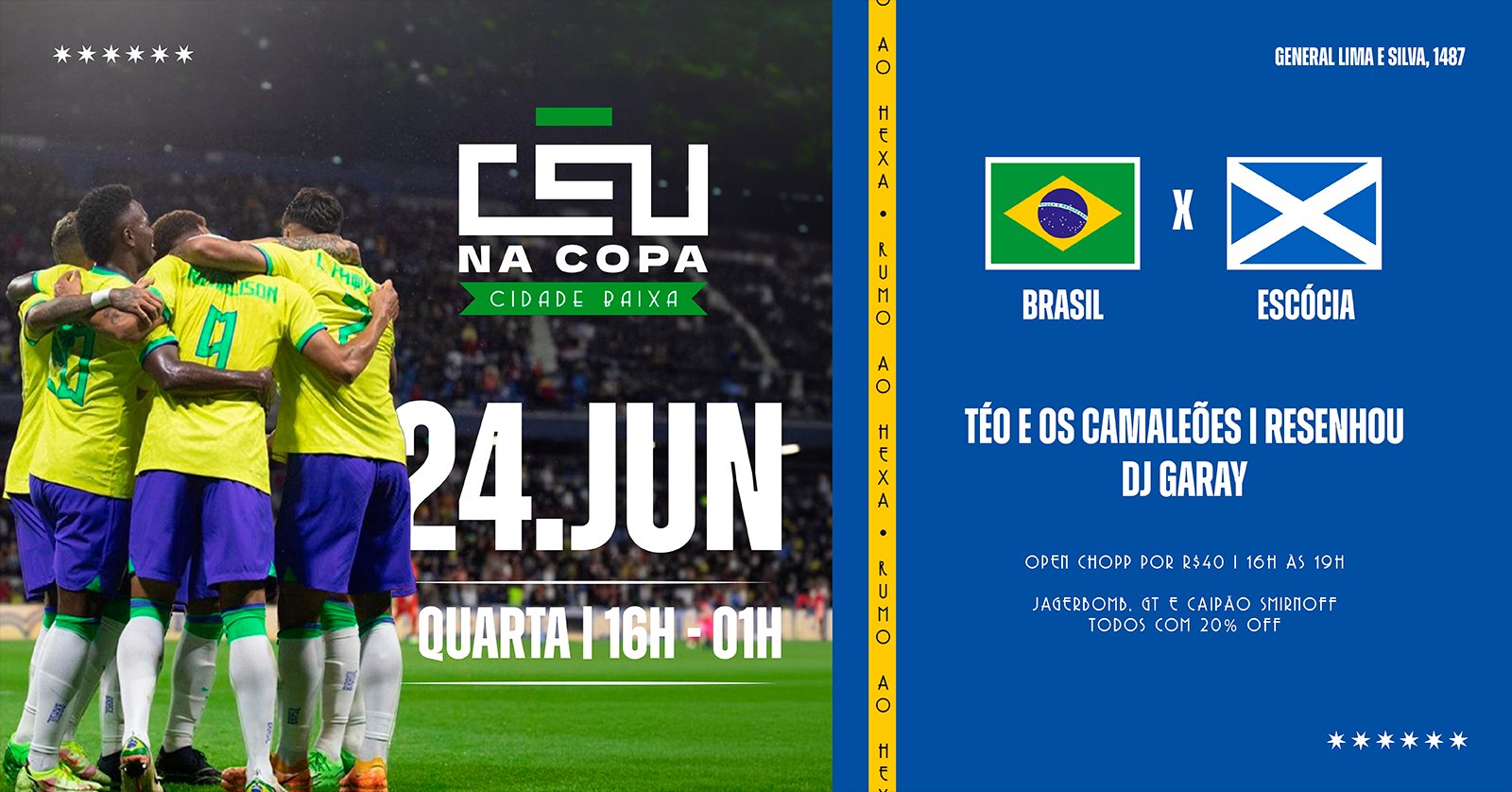 Céu na Copa // Brasil X Escócia // 24 de Junho, 16 Horas, Céu Cb