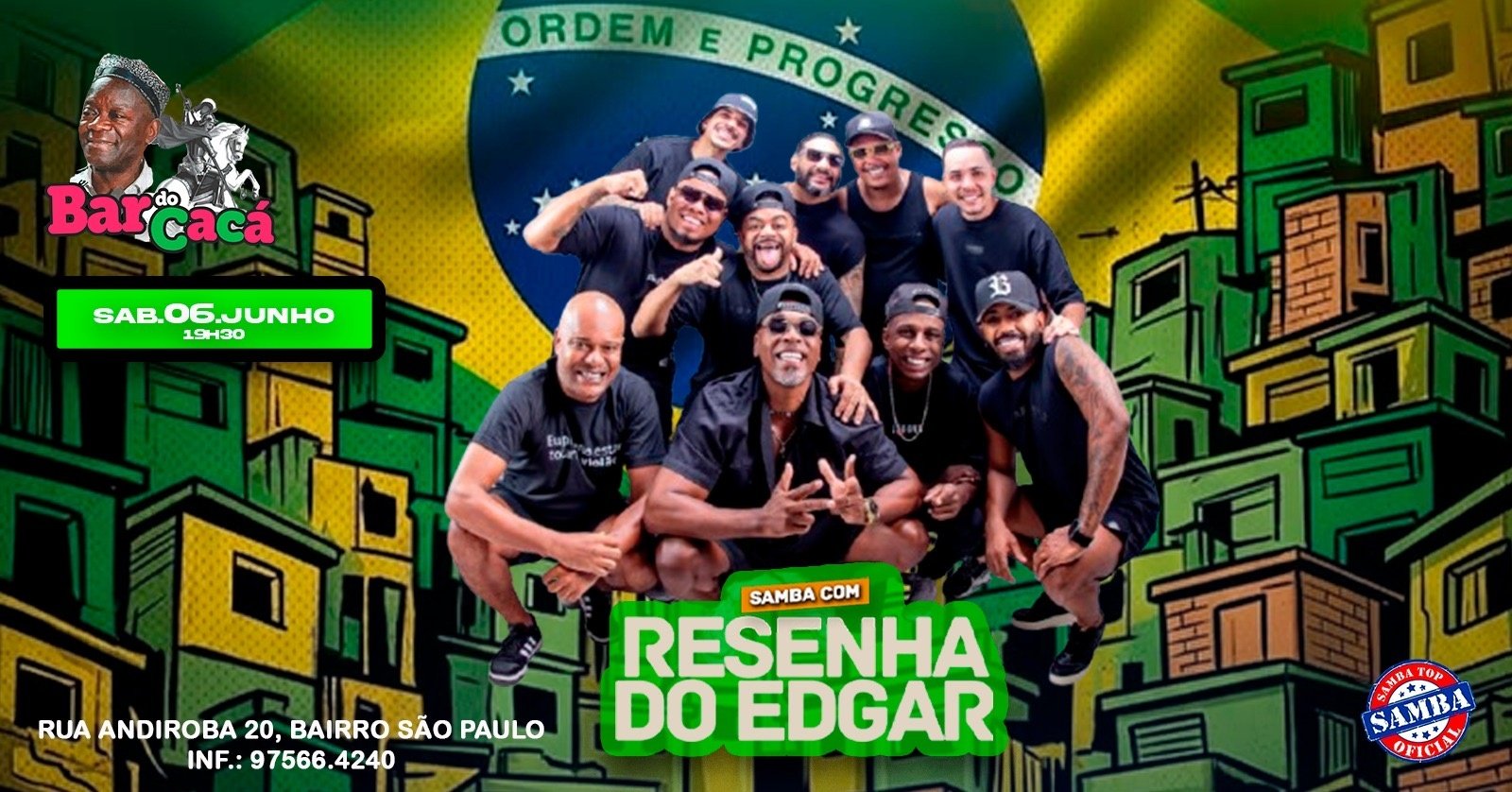 SÁBADO Resenha do Edgar samba Bar do Caca