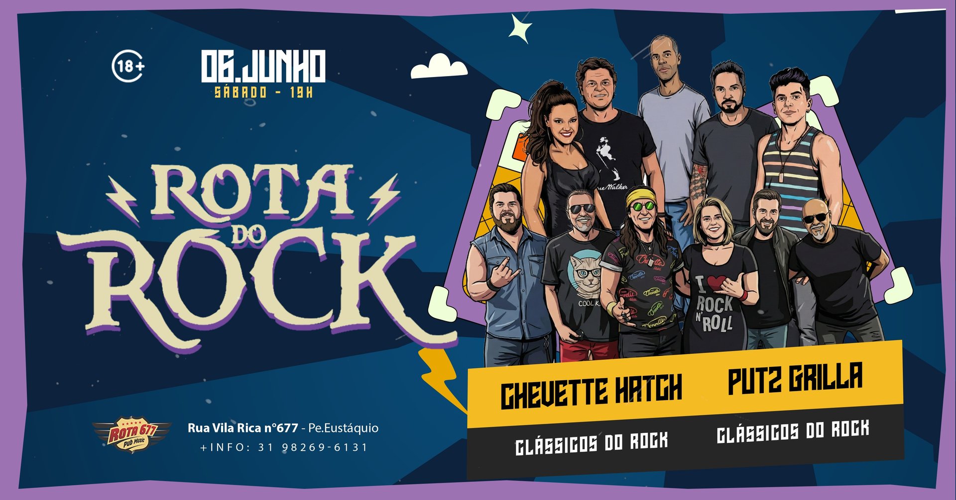 Rota do Rock |chevette Hatch e Putzgrilla|06/06| 19h