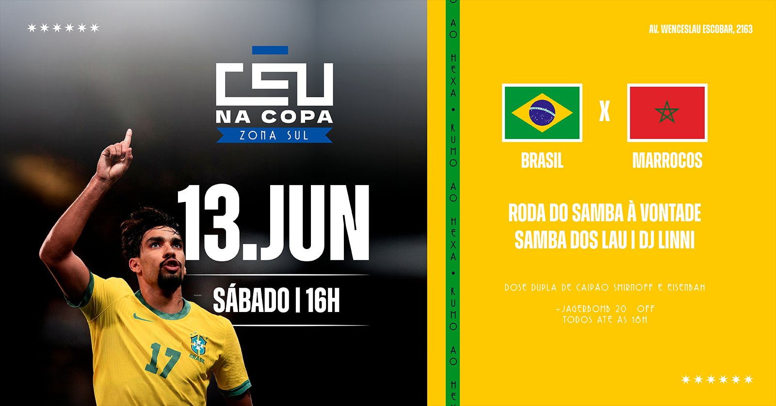 Copa no Céu 13/06 Samba dos Lau + Roda do Samba a Vontade
