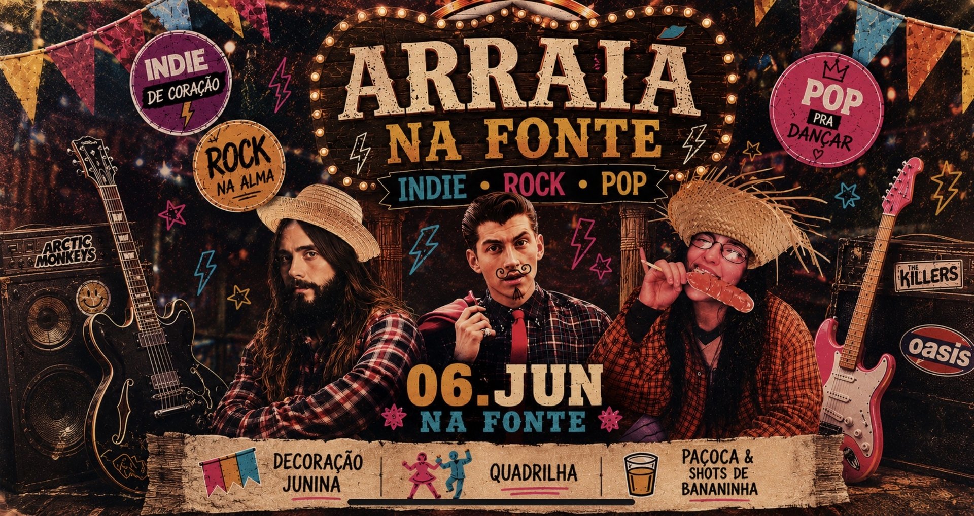 ARRAIÁ na Fonte| FESTA JUNINA | Hits de POP, INDIE e ROCK | Quadrilha, Shots de bananinha e Paçoca!