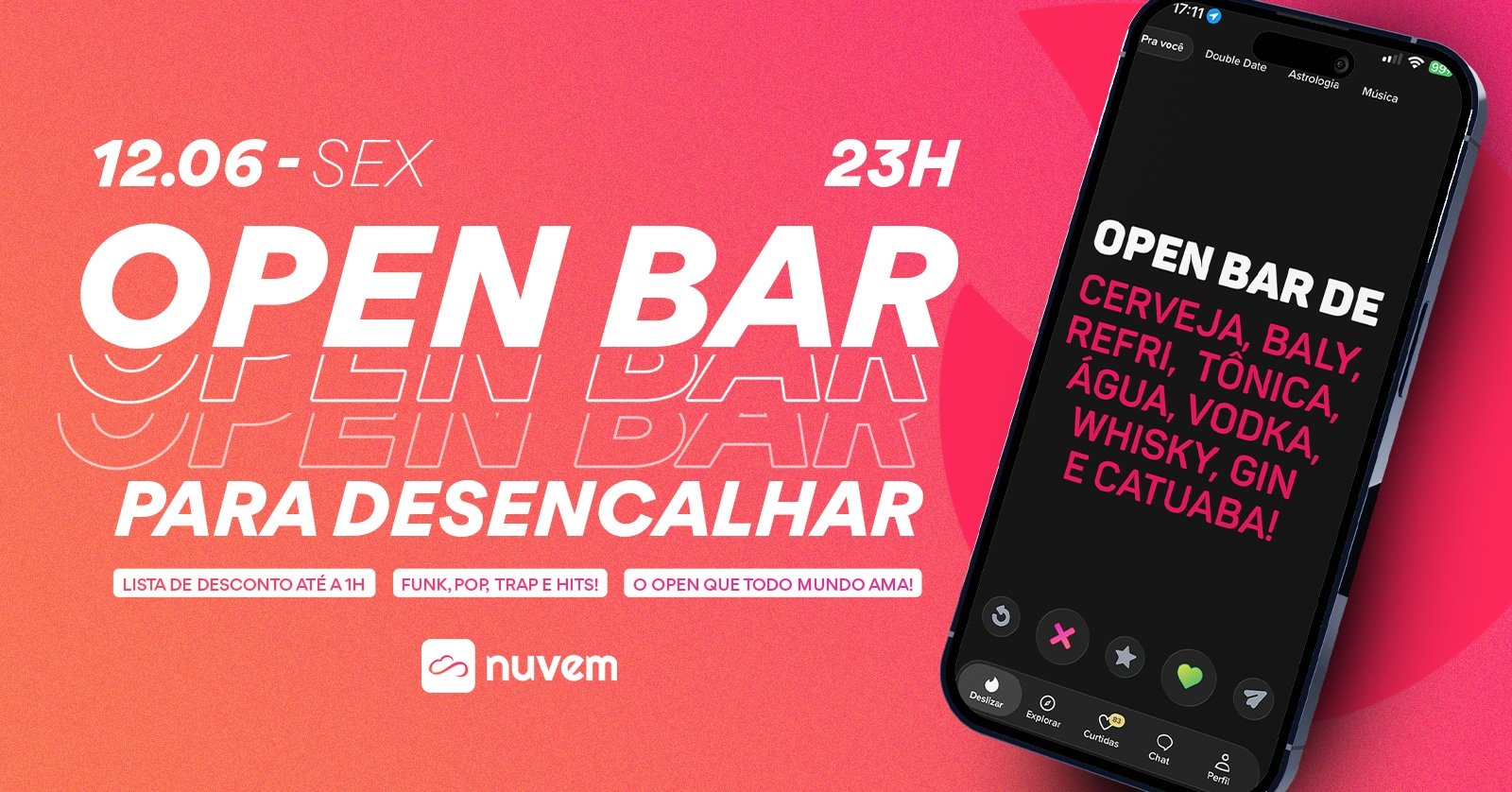 OPEN BAR para desencalhar 12/6