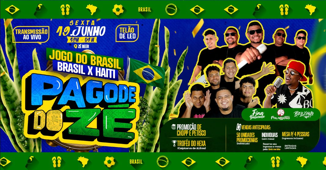 Pagode do Zé | 19/06 | Transmissão da Copa