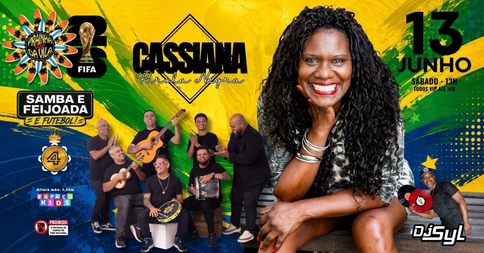 Cassiana Pérola Negra e Pagode 4 Cantos JOGO DO BRASIL (13/06)