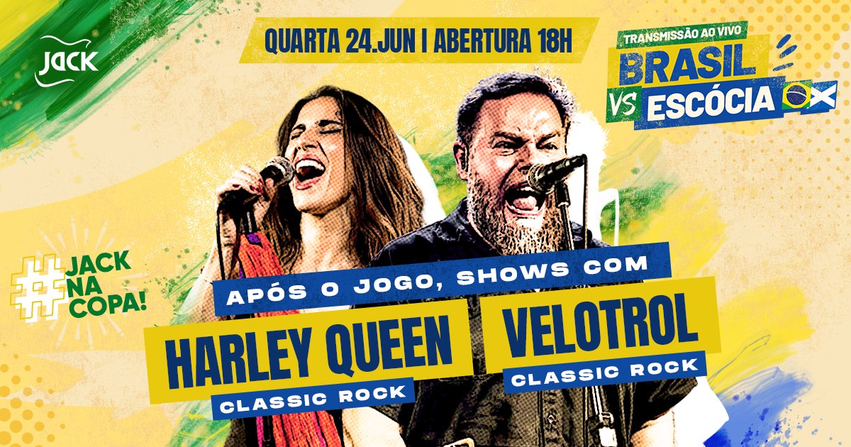 Quarta Jack na Copa! Harley Queen (classic Rock) + Velotrol (classic Rock)