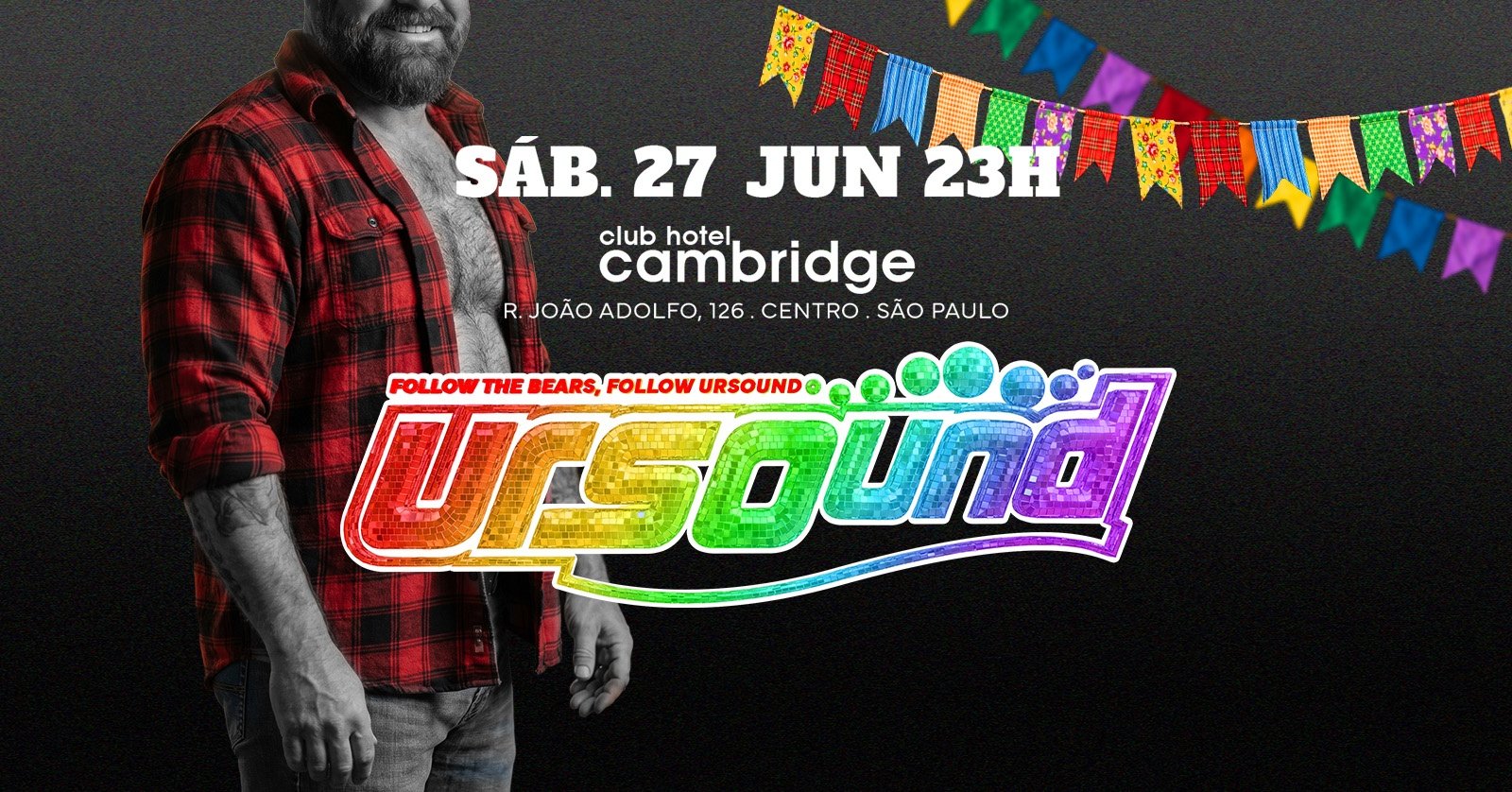 URSOUND SÁBADO, 27 de Junho de 2026, a partir das 23h no Club Hotel Cambridge