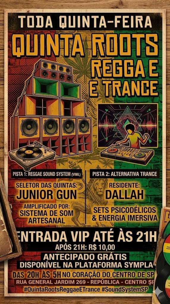 Ccpc Quinta 18 de Junho Roots Reggae e Psytrance das 20h as 5h