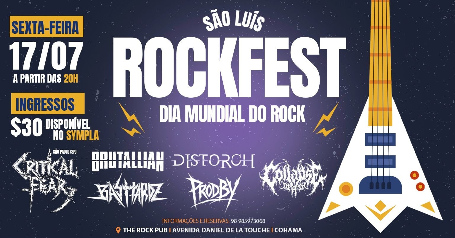 SÃO LUIS ROCK FEST. Critical Fear (SP), Brutallian, Basttardz, Distorch, Prodby e Copalse Death