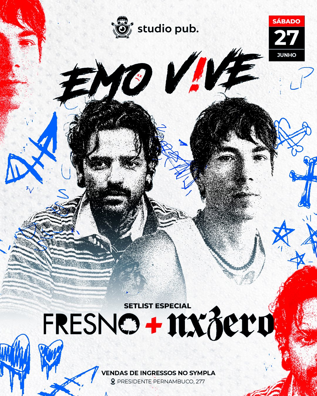 Especial Fresno + Nx Zero | Emo Vive @studiopub 27/06