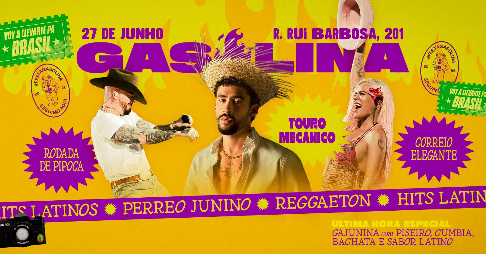 Gasolina: Arraial Latino | Sábado de Reggaeton | 27.06