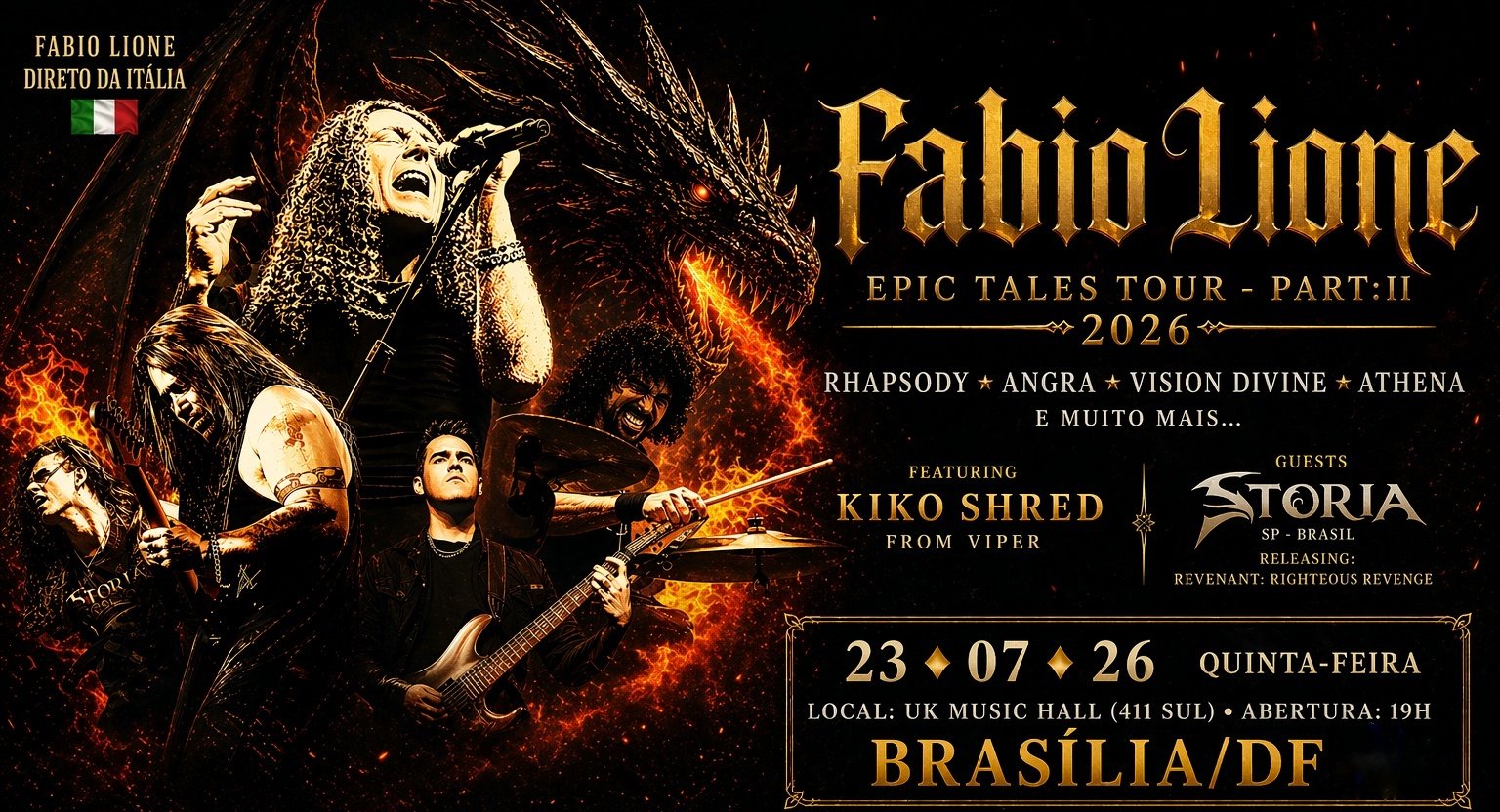 Fabio Lione // Epic Tales Brasil Tour // Uk Music Hall Brasília