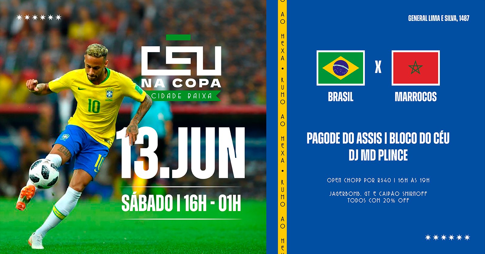 Céu na Copa // Brasil X Marrocos // 13 de Junho, 16 Horas, Céu Cb