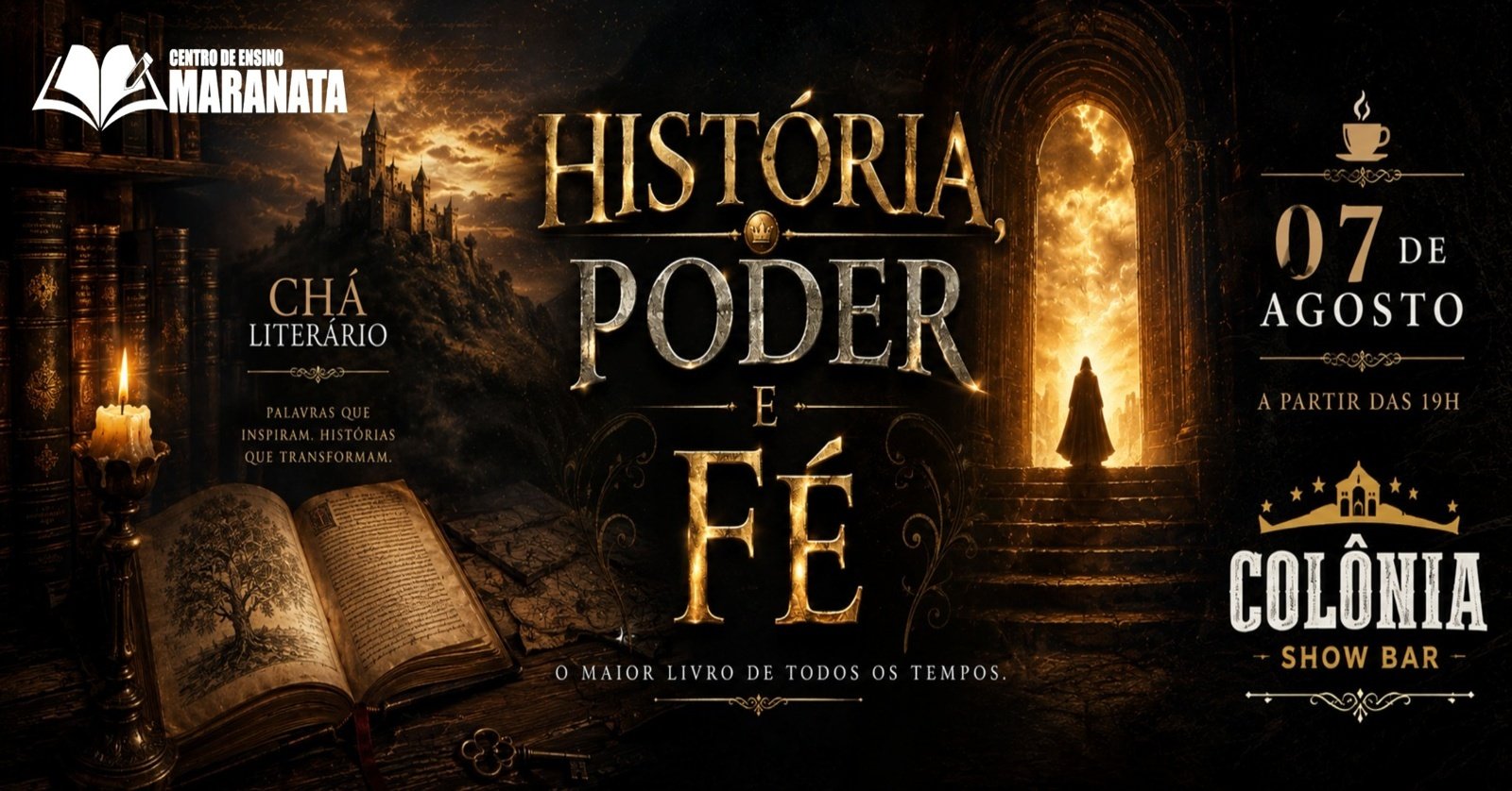 Chá Literário 2026 História, Poder e Fé