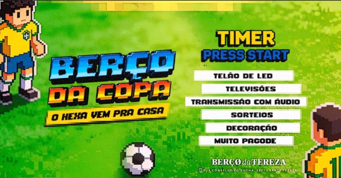 Berço da Copa (dias 13,19,24)