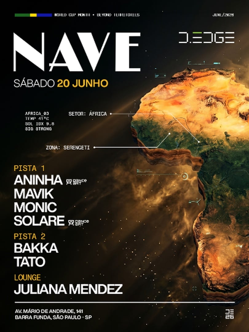Nave D Edge Sp Pres.: P1: Aninha. Mavik. Monic (br). Solare // P2: Bakka. Tato // Lounge: Juliana Mendez