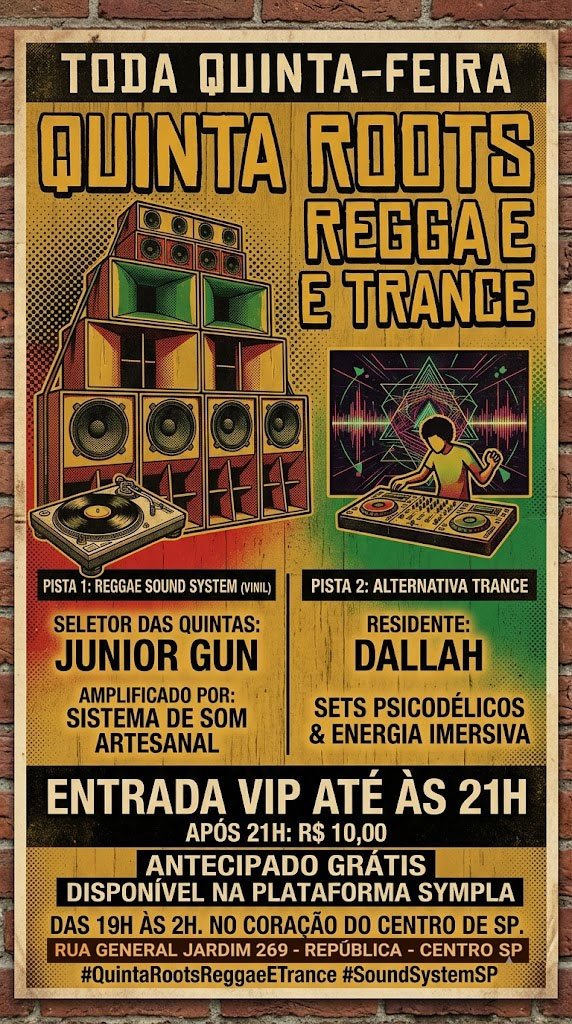 Ccpc Quinta 11 de Junho Roots Reggae e Psytrance das 20h as 5h