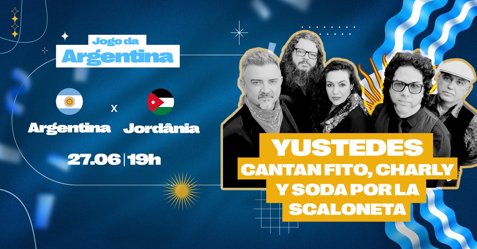 YUSTEDES cantan Fito, Charly y Soda por La Scaloneta + Jogo da Argentina