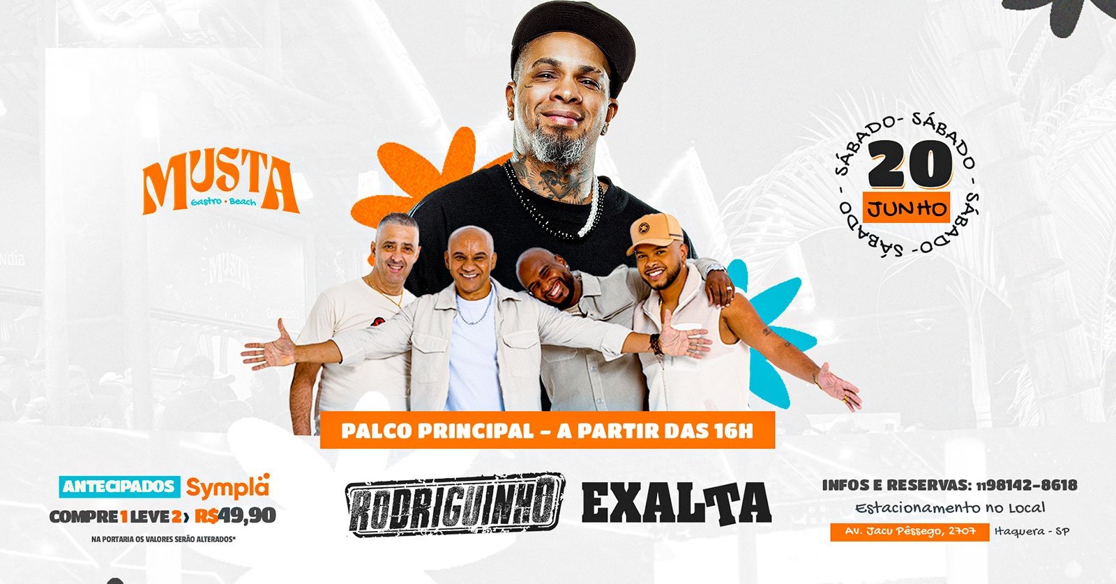 Rodriguinho e Exaltasamba Palco Principal no Musta Gastro Beach Itaquera