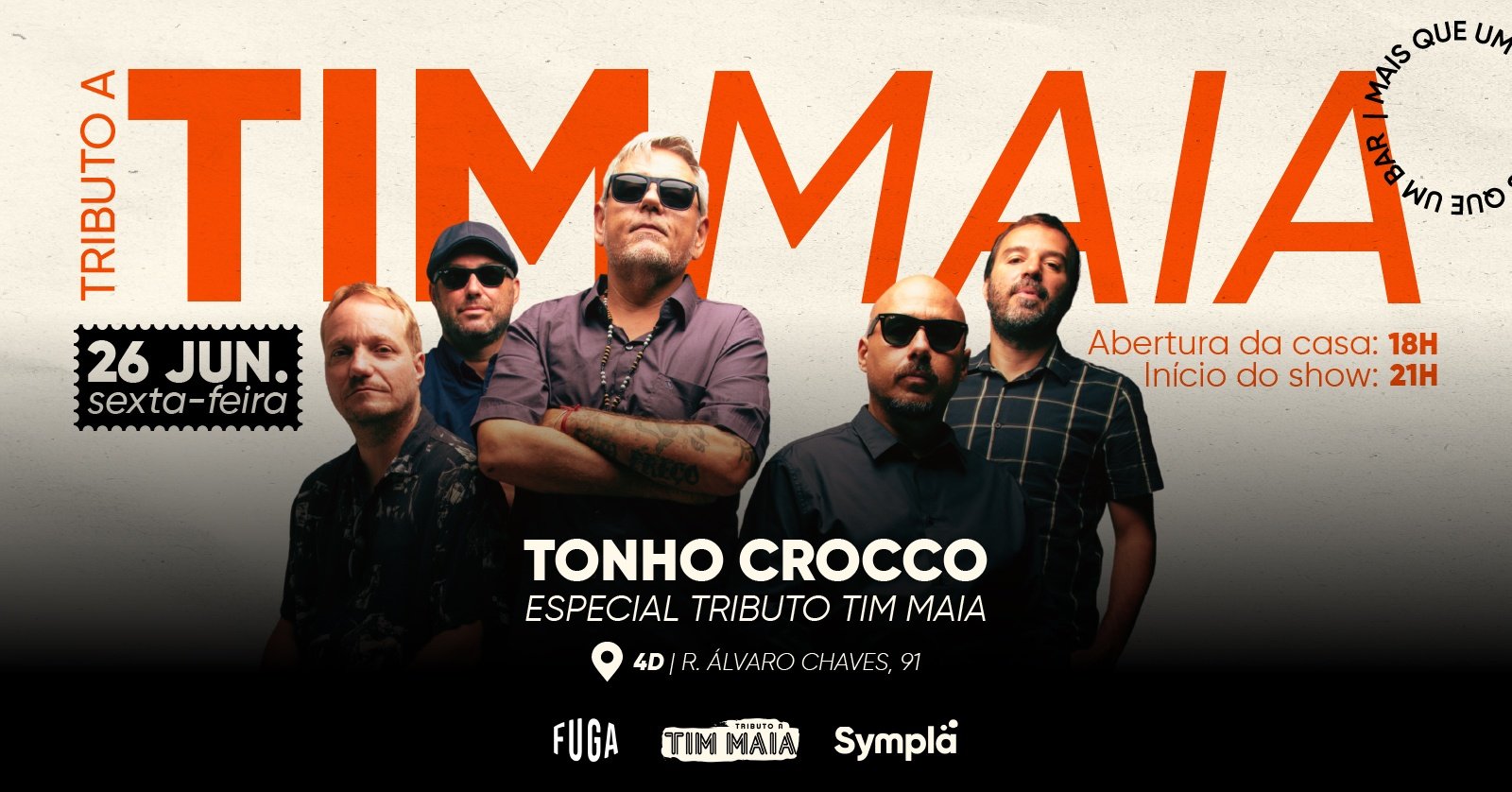 26.06 | Tributo a Tim Maia com Tonho Crocco e Banda