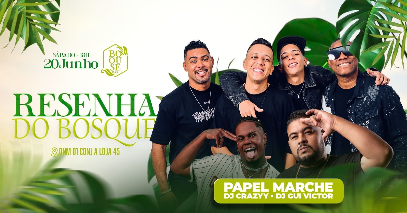 Resenha do Bosque | Bosque Bar | Sábado 20/06 18h