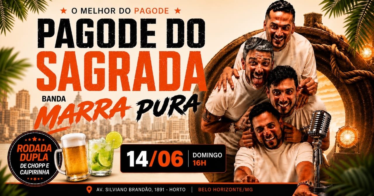 Domingo 14/06| Pagode do Sagrada | Open Food &amp; Open Bar + Rodada Dupla Chopp &amp; Ca... (cópia)