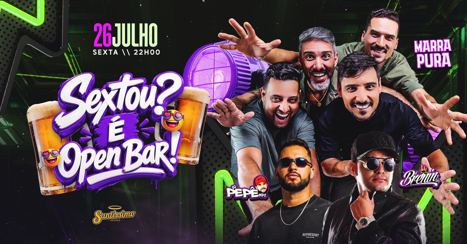 Sextou ? é Open Bar 26.06 Santissimo Lounge