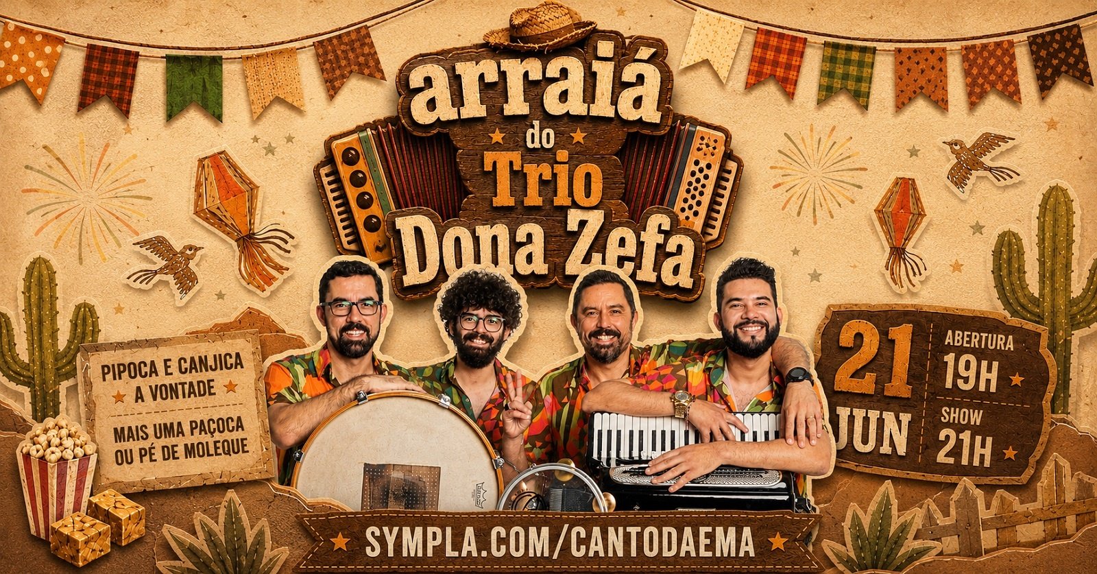 Arraiá com Trio Dona Zefa no Canto da Ema