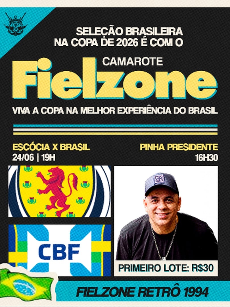 Escócia x Brasil • Copa 2026 Fielzone Retrô 1994