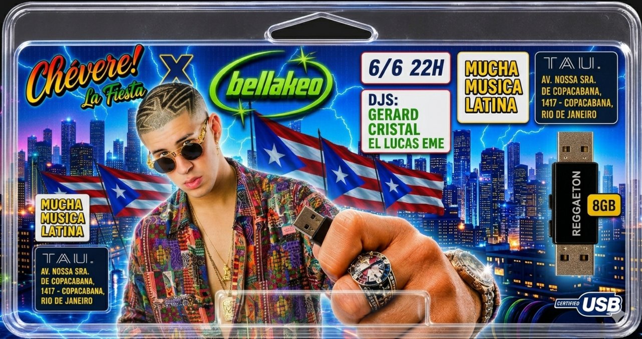 CHÉVERE! x BELLAKEO| Sábado 6 junho | Copacabana | TAU
