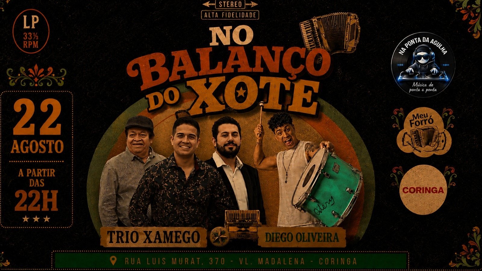 No balanço do Xote apresenta Trio Xamego e Diego Oliveira 22/08
