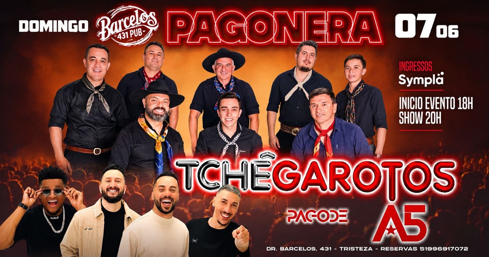 Tchê Garotos e Pagode A5 Pagonera de Domingo do Barcelos