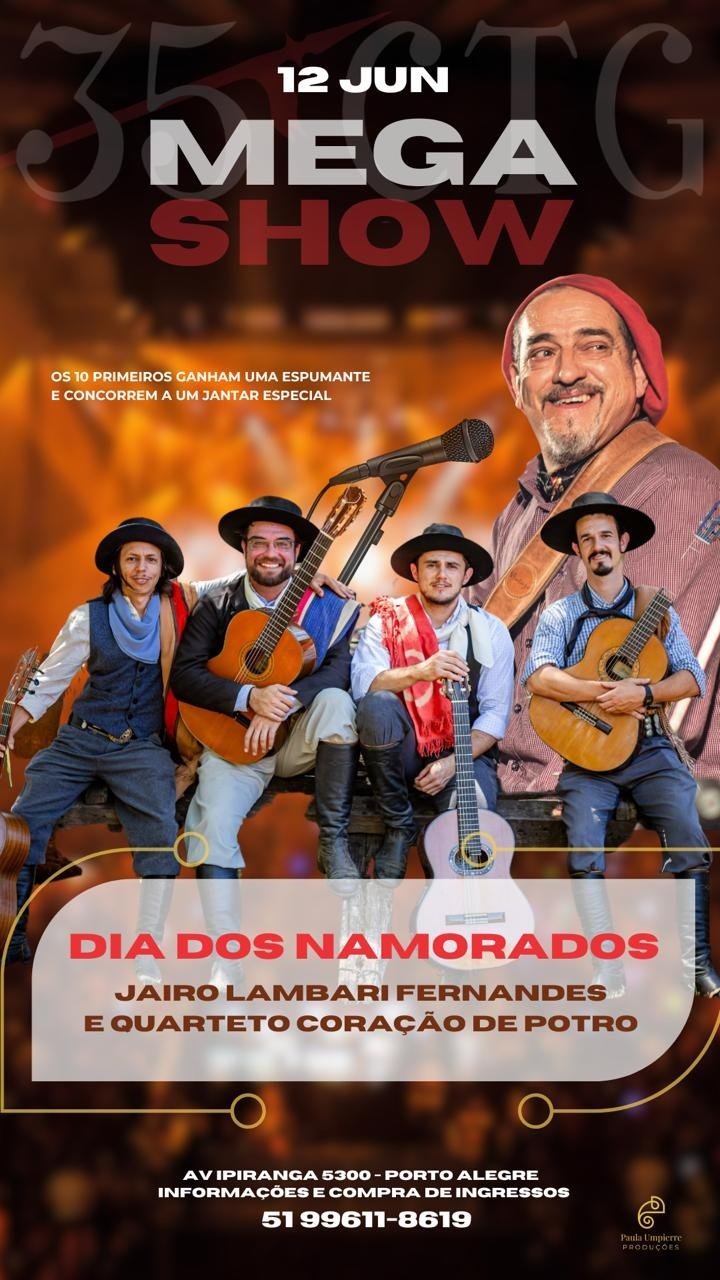 Mega Show dos Namorados Jairo Lambari e Quarteto Coração de Potro