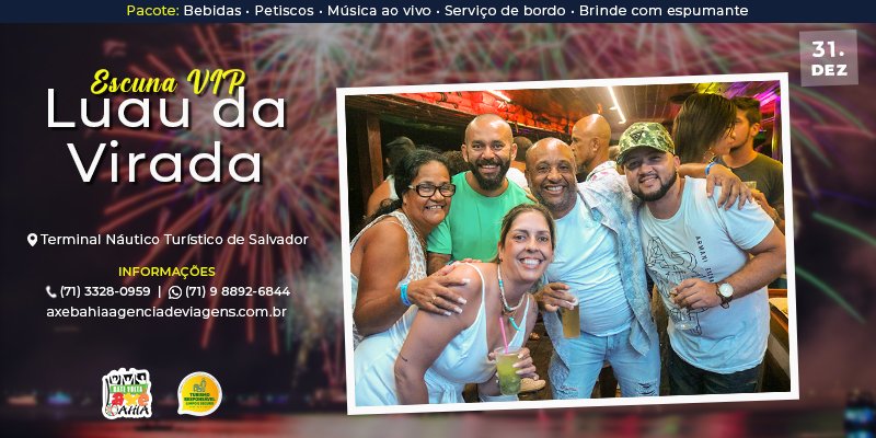 Réveillon 2027 Luau da Virada a bordo de uma Escuna de Luxo