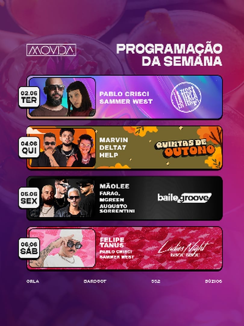 Semana Movida 02 A 06/06