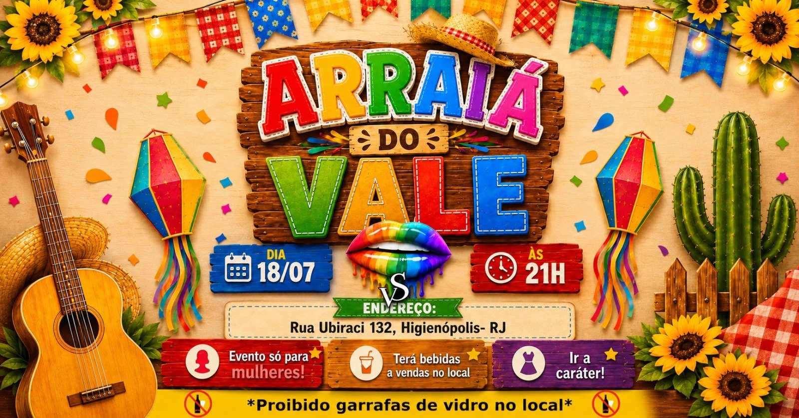 Arraia Vale Sáfico Evento Só para Mulheres