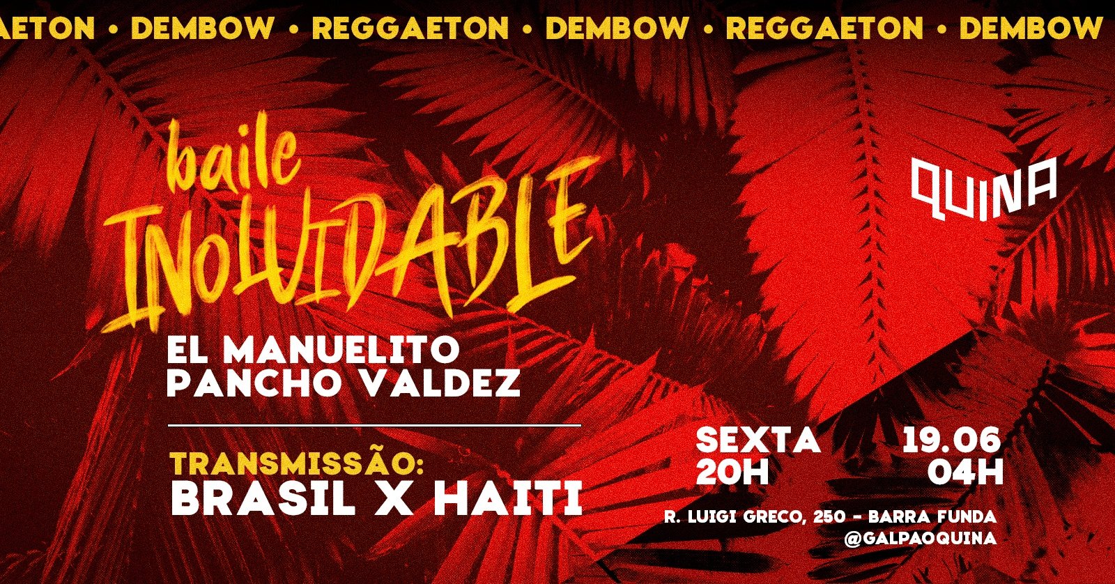 Sexta com Jogo do Br + Baile Inolvidable!