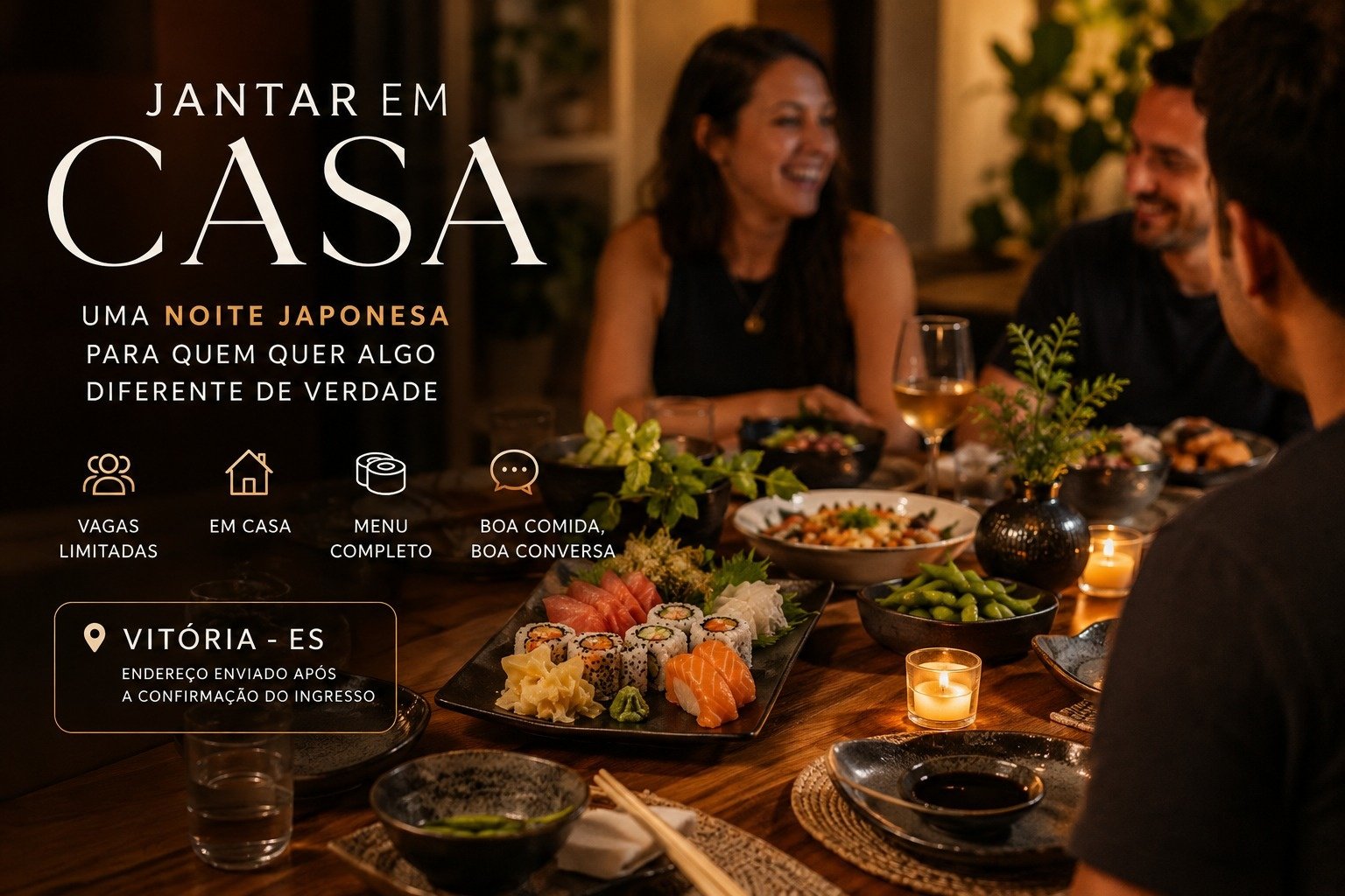 Jantar em Casa Uma noite japonesa para quem quer algo diferente de verdade