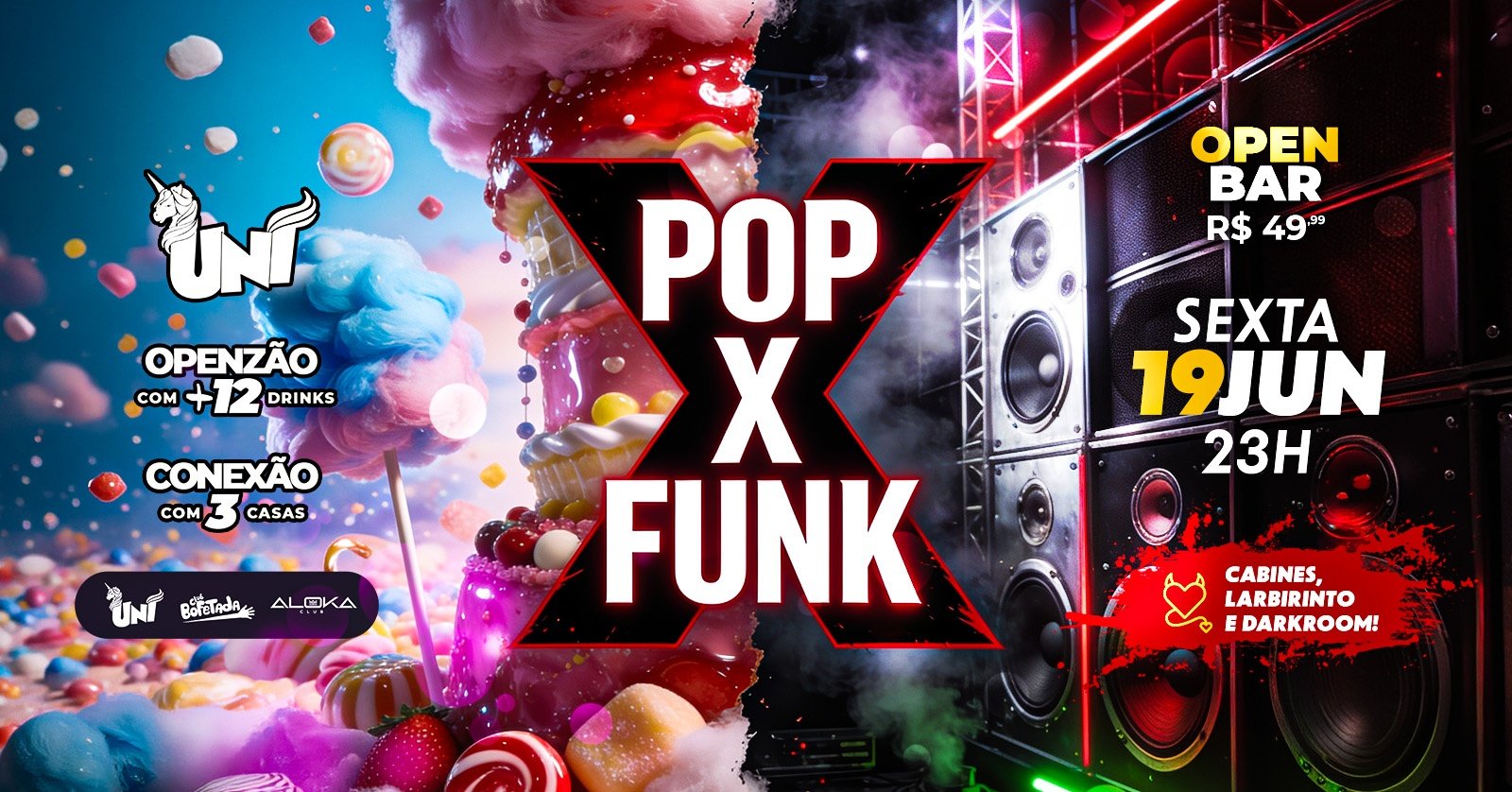 Pop X Funk Open Bar R$49,99