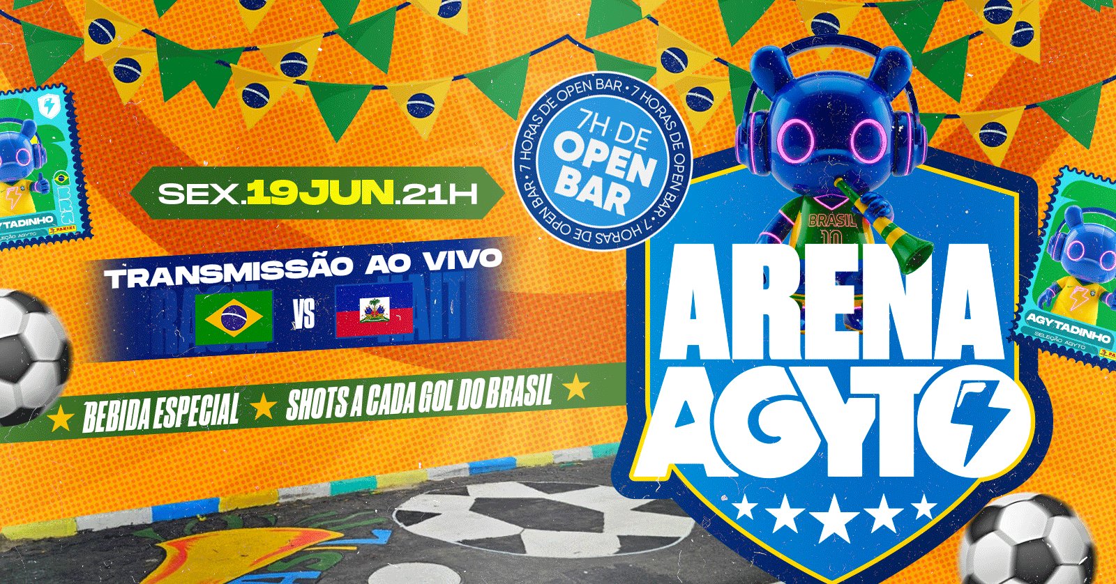 Arena Agyto | Trasmissão ao vivo do Jogo + Drink especial