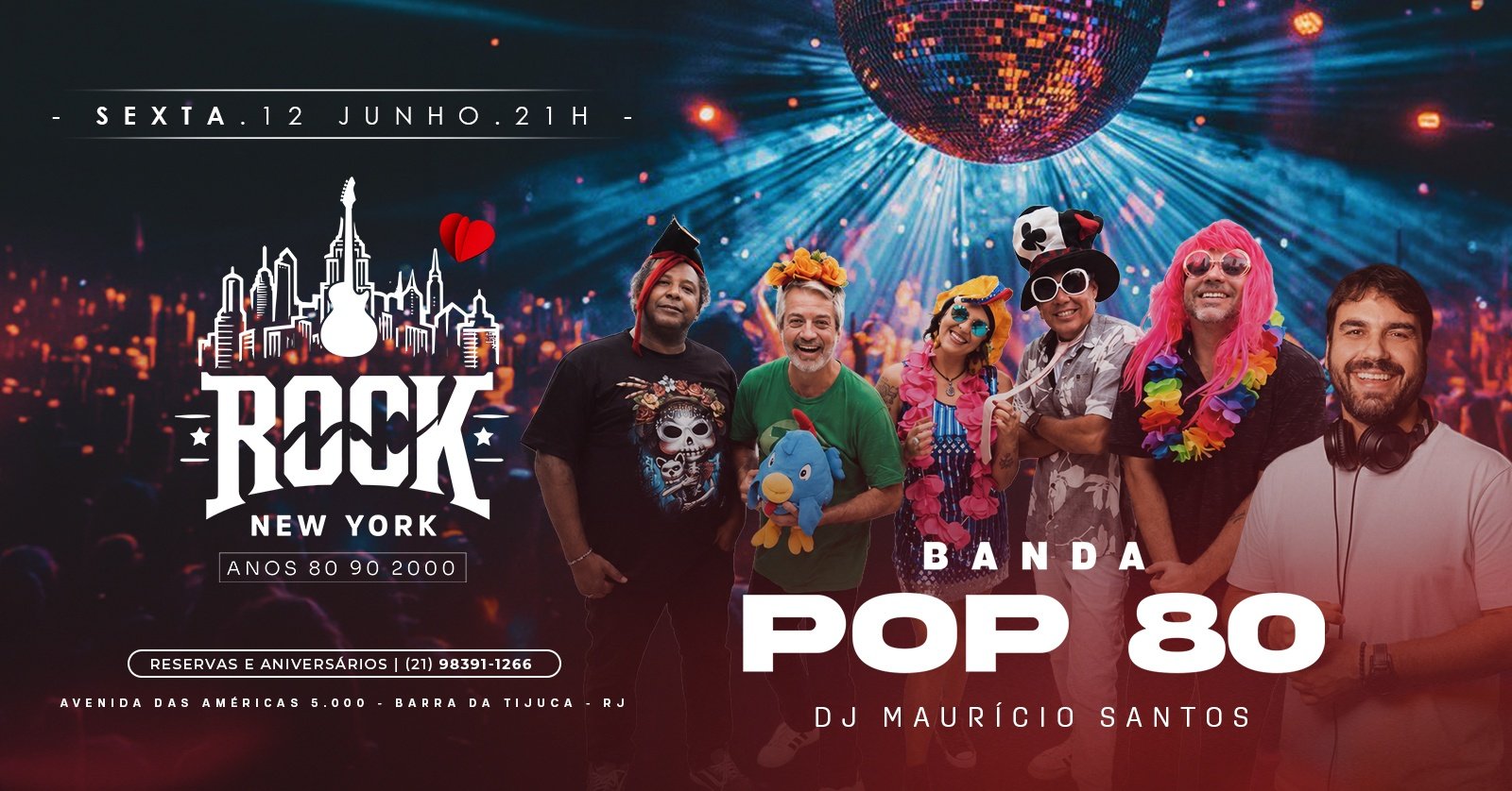Rock New York | Banda Pop80 | Dj Maurício Santos | Boteco Colinda Barra