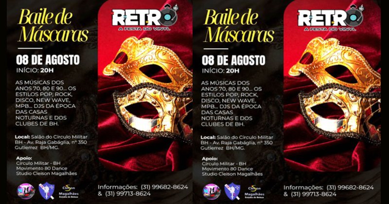 Retrô a Festa do Vinil Edição: Baile de Máscaras
