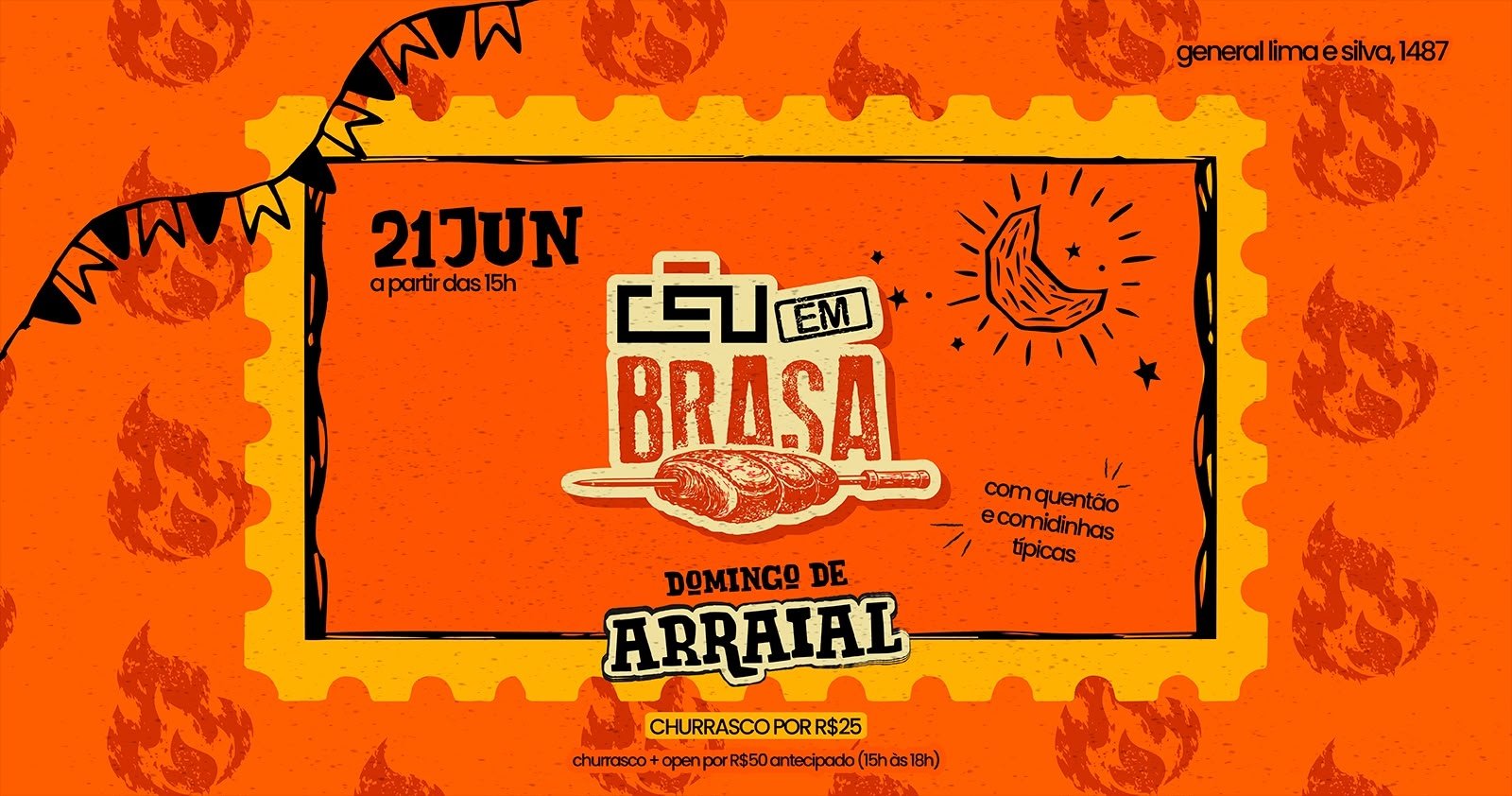 FESTA JUNINA DO EM BRASA // 21 de Junho // Pagode, chopp e churras!