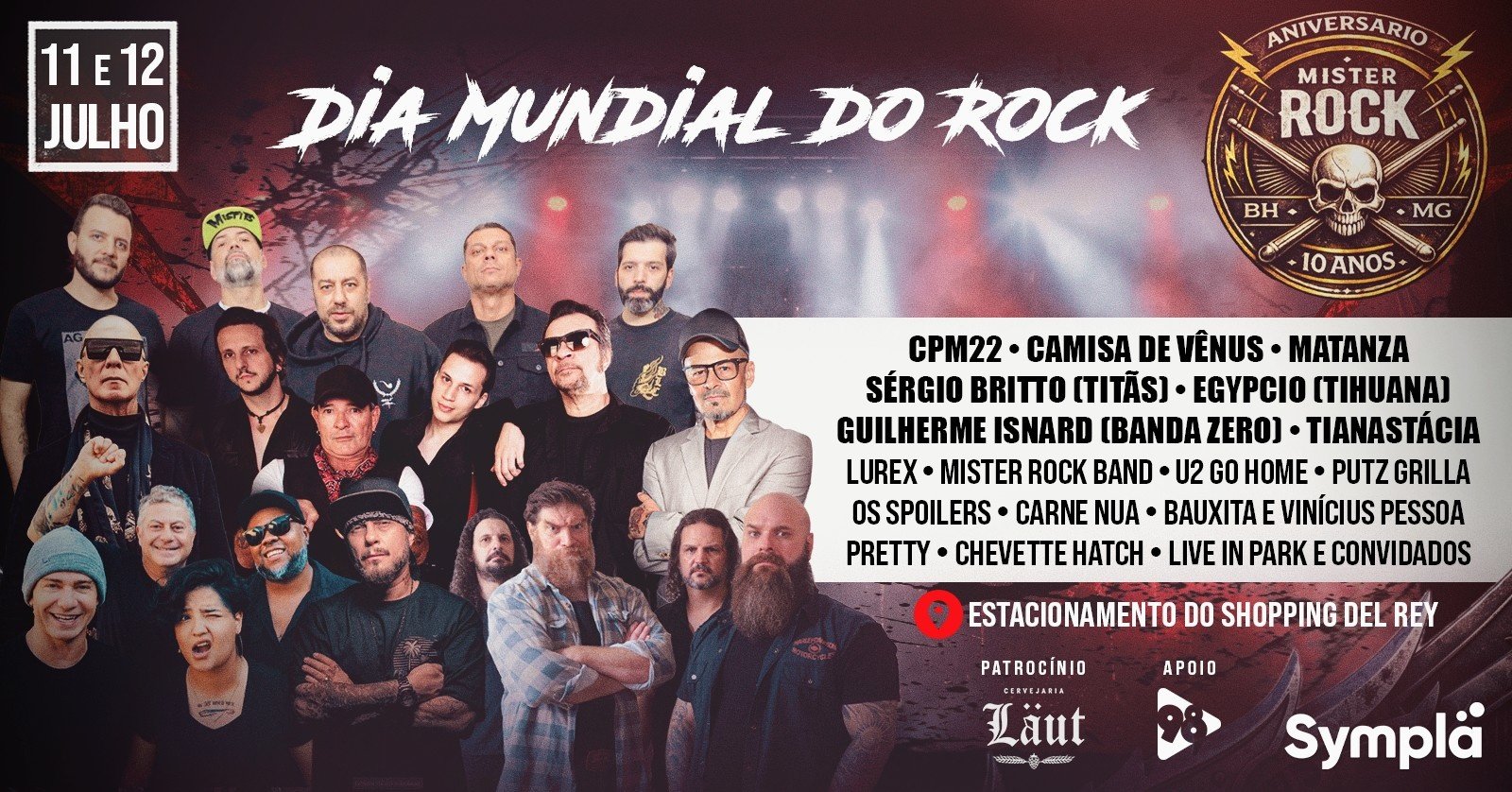 Dia Mundial do Rock: CPM 22, Camisa de Vênus,, Matanza, Tianastácia, Sérgio Britto (Titãs) e mais!