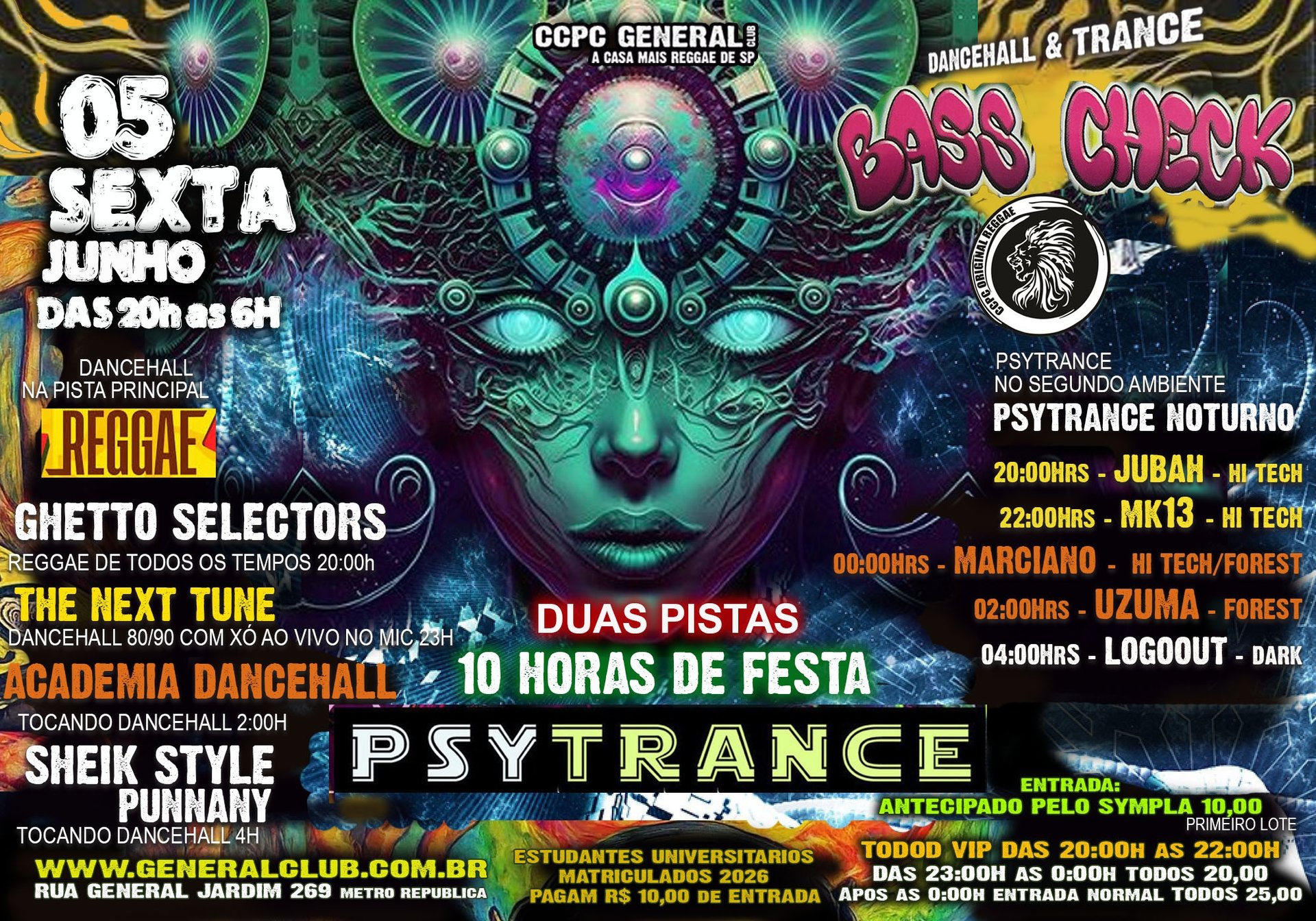 Ccpc Sexta 05/06 10 Horas de Festa Dancehall Ragamuffin e Trance das 20h as 6h