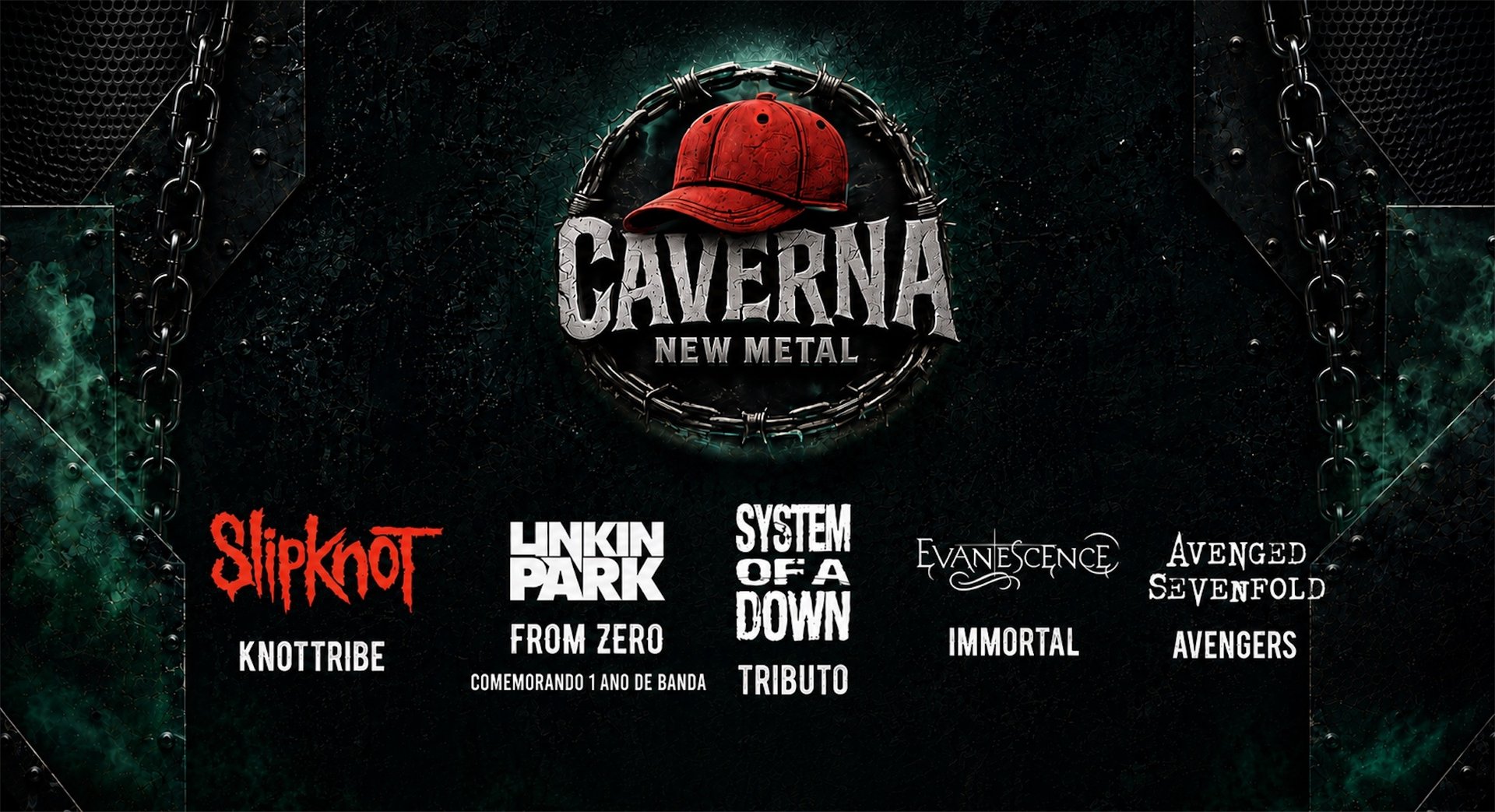 20.06 Caverna New Metal: Linkin Park, Slipknot, System of Down, Avenged Sevenfold e Evanescence