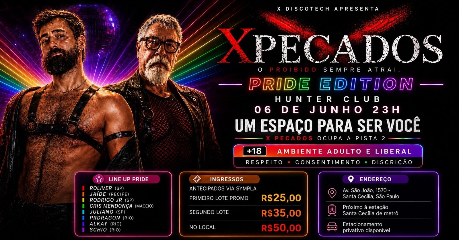 X Discotech Convida: X Pecados Edição Pride
